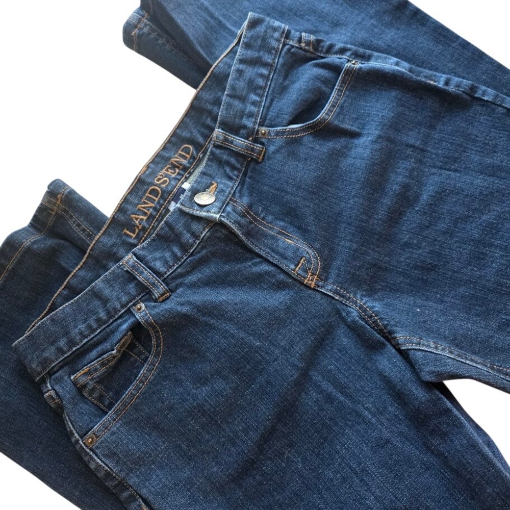 Lands End Womens Blue Denim‎ Bootcut Jeans Size 10